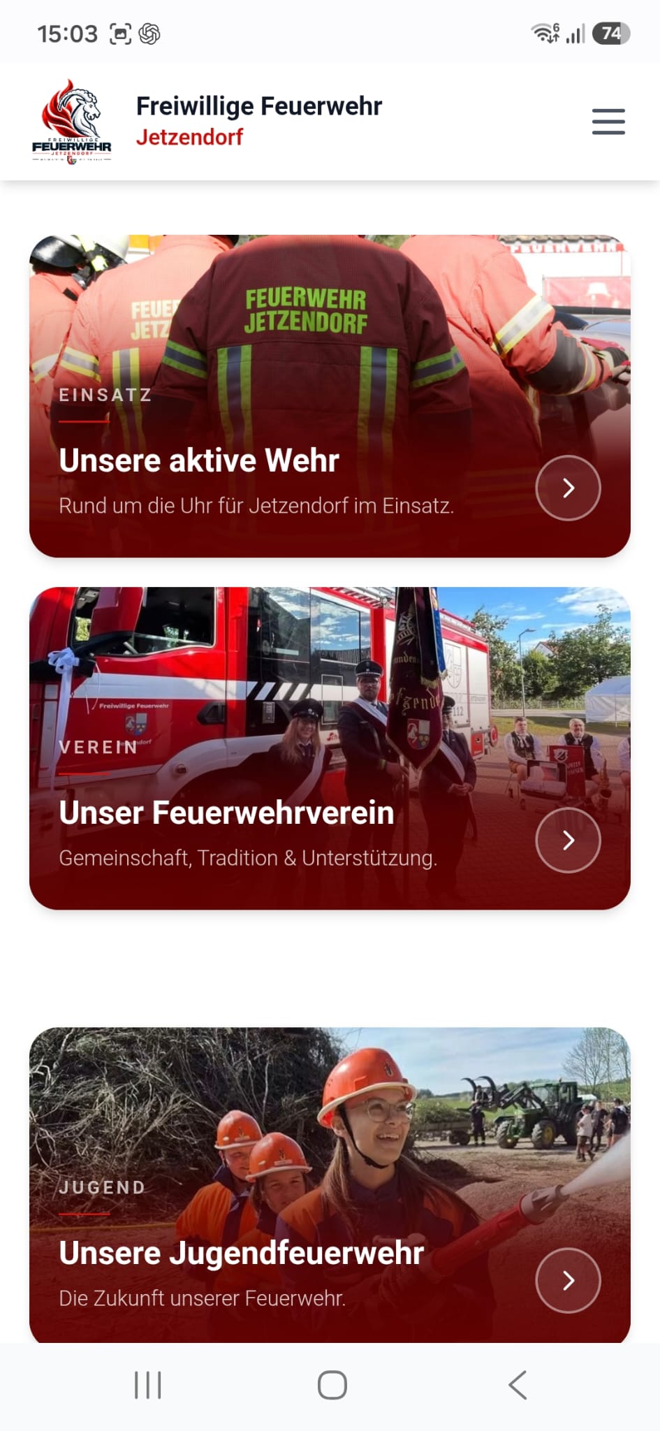 Neue Website Feuerwehr Jetzendorf